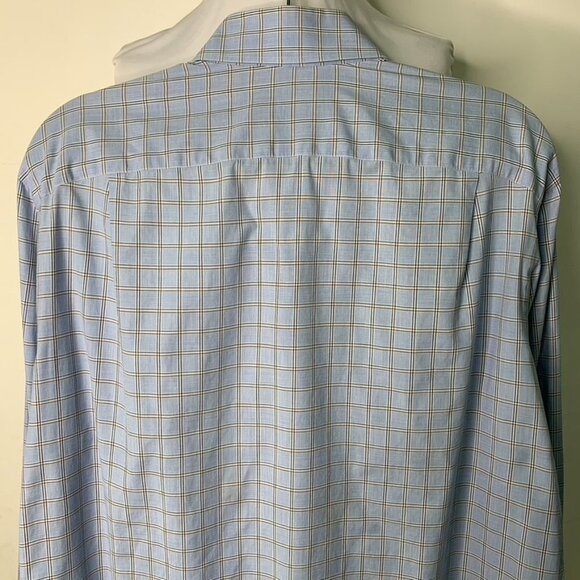 Borrelli Napoli Men's Blue Plaid Long Sleeve Button Down Shirt Size 15 1/2 - Picture 10 of 16